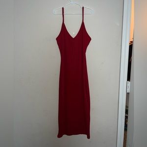 Red midi dress